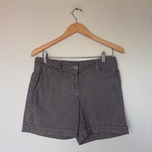 Loft Railroad Stripe Shorts Blue White Size 2 Preppy Nautical